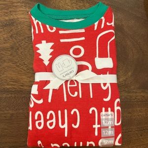 Carter’s Brand Baby Boy Girl Family Christmas PJ’s Pajamas red 12 months